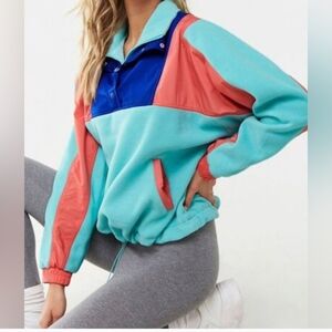 NWOT Forever 21 Light Blue Fleece Top SZ-S